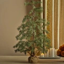 Lärkträd med fot omsluten av juteväv, 90 cm