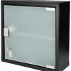 Låsbart medicinskåp med 2 nycklar, mattsvart