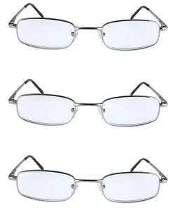 Läsglasögon metall, 3-pack