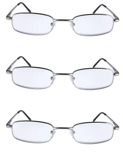Läsglasögon metall, 3-pack