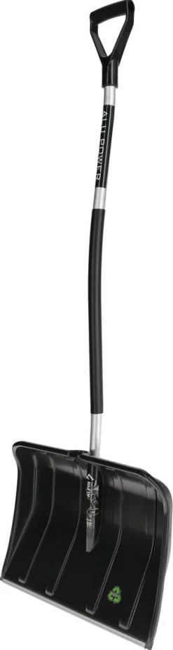 Lätt snöskyffel med metallskena