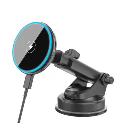Magnetisk mobilhållare med trådlös Qi2, sugpropp