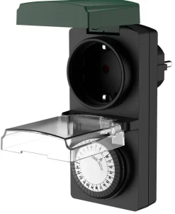 Manuell timer utomhus, eluttag, 5,5 x 12 cm