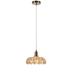 Markslöjd Kurage pendellampa glas och antik mässing-stil