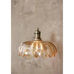 Markslöjd Kurage pendellampa glas och antik mässing-stil