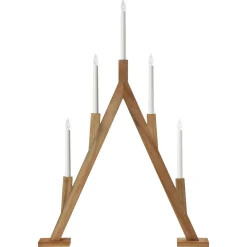 Markslöjd Bjurfors adventsljusstake trä 5 LED, 76,5 cm