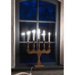 Markslöjd Svaneholm adventsljusstake trä LED 5-armad, 53 cm