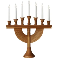 Markslöjd Torpa adventsljusstake trä 7 LED brunbets 53 cm