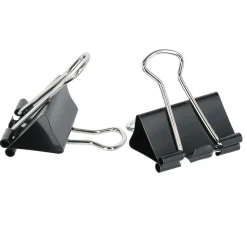 Mellanstora pappersklämmor metall svart 32 mm 24-pack