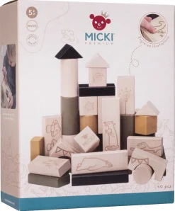Micki Premium byggklossar i trä, 40-pack, från 5 månader