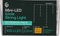 Mini LED istappsslinga varmvit, förlängning 2,5 m