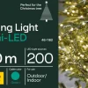 Mini LED ljusslinga varmvit grön kabel 200 lampor, 20 m