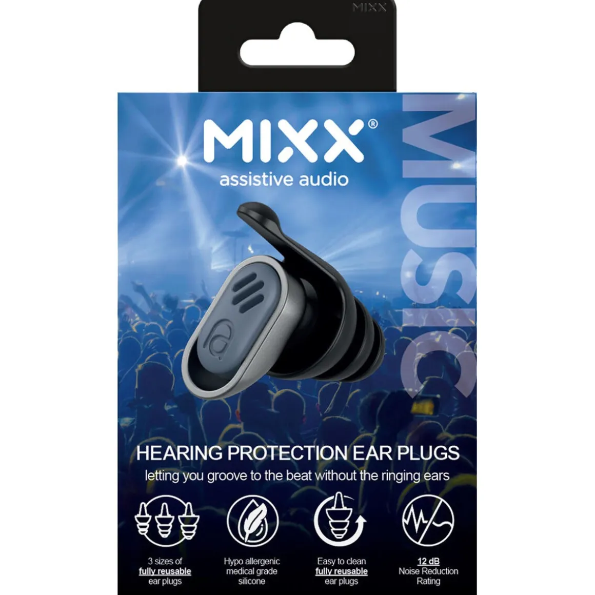 Mixx Music öronproppar silikon för konsert, 21 dB