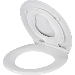 Mjukstängande toalettsits, med extra ring för barn