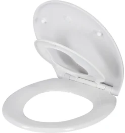 Mjukstängande toalettsits, med extra ring för barn