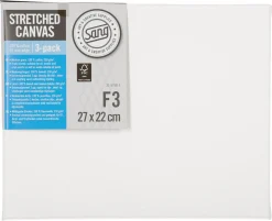 Målardukar med kilramar, Sang bomull, 3-pack