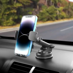 Mobilhållare bil med klämfäste, sugpropp