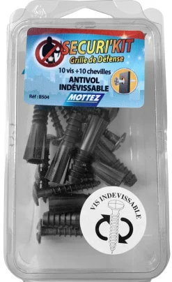 Mottez säkerhetsskruvar envägs 7 x 40 mm, 10-pack