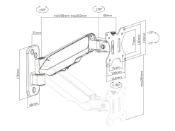 Multibrackets M Basic monitorarm vägg, VESA, Single