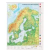 Naga Skandinavienkarta vägg, laminerad 97x67 cm