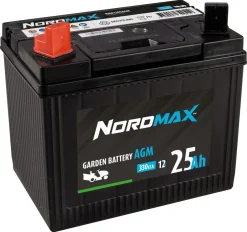 Nordmax Garden AGM-batteri 12 V, 25 Ah, polställning 1