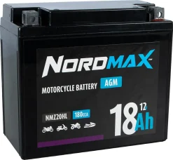 Nordmax NMZ motorcykelbatteri AGM 12 V, 18 Ah