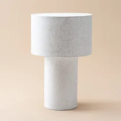 Northlight Didrik bordslampa linne och metall, 34 cm