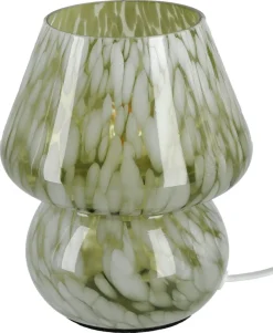 Northlight Lindy liten bordslampa i glas, 18 cm