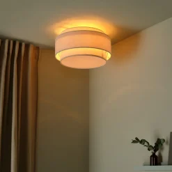 Northlight Albert plafond, metall och linne, 40 cm