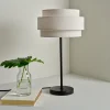 Northlight Algot bordslampa, metall och linne, 44 cm