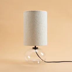 Northlight Leila bordslampa linne och glas, 46 cm