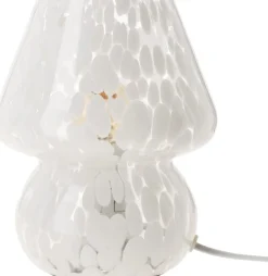 Northlight Lindy liten bordslampa i glas, 18 cm