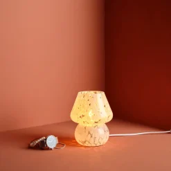 Northlight Lindy liten bordslampa i glas, 18 cm