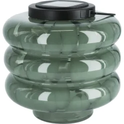 Northlight solcellslykta glas grön 17 cm