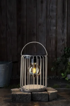 Northlight solcellslykta stål grå LED