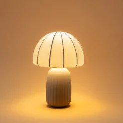 Northlight Tara bordslampa keramik textil, 35 cm