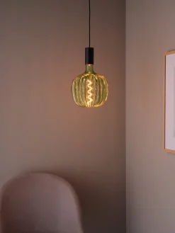 Olivgrön globlampa E27 dimbar LED