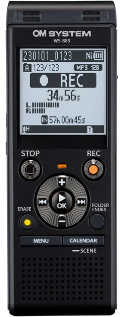 OM System WS-883 laddbar diktafon med USB