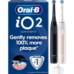 Oral-B iO2 Duo eltandborste, 3 borstlägen, 2 pack