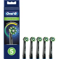 Oral-B Cross Action, borsthuvud 5-pack, svart