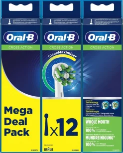 Oral-B Cross Action, borsthuvud, vit