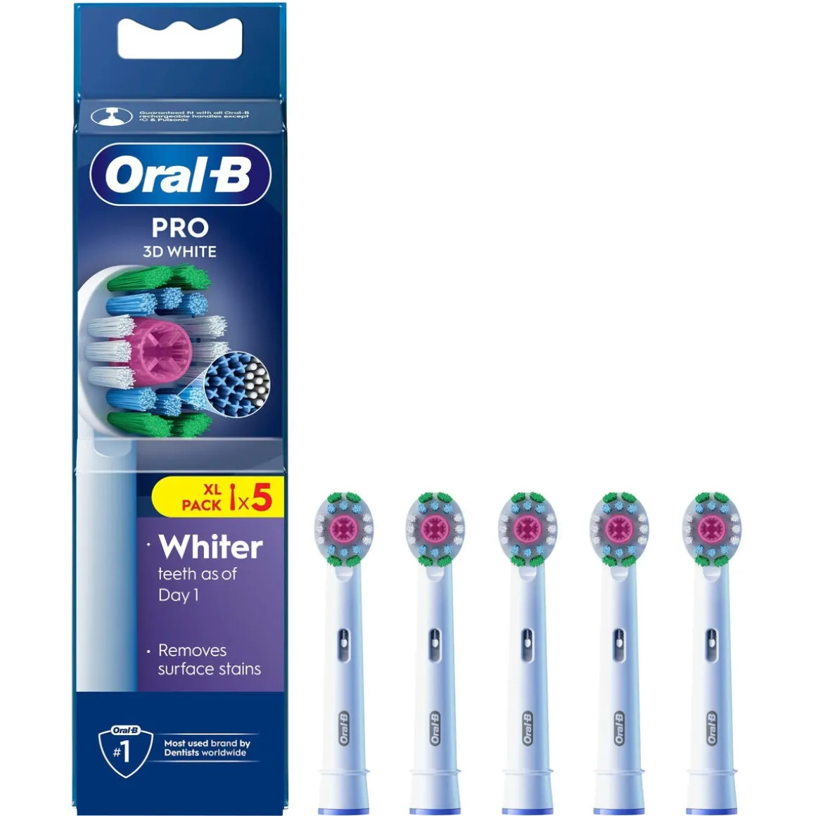 Oral-B 3D White borsthuvud, 5-pack