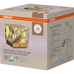 Osram Gleam liten laddbar bordslampa terrazzo kub