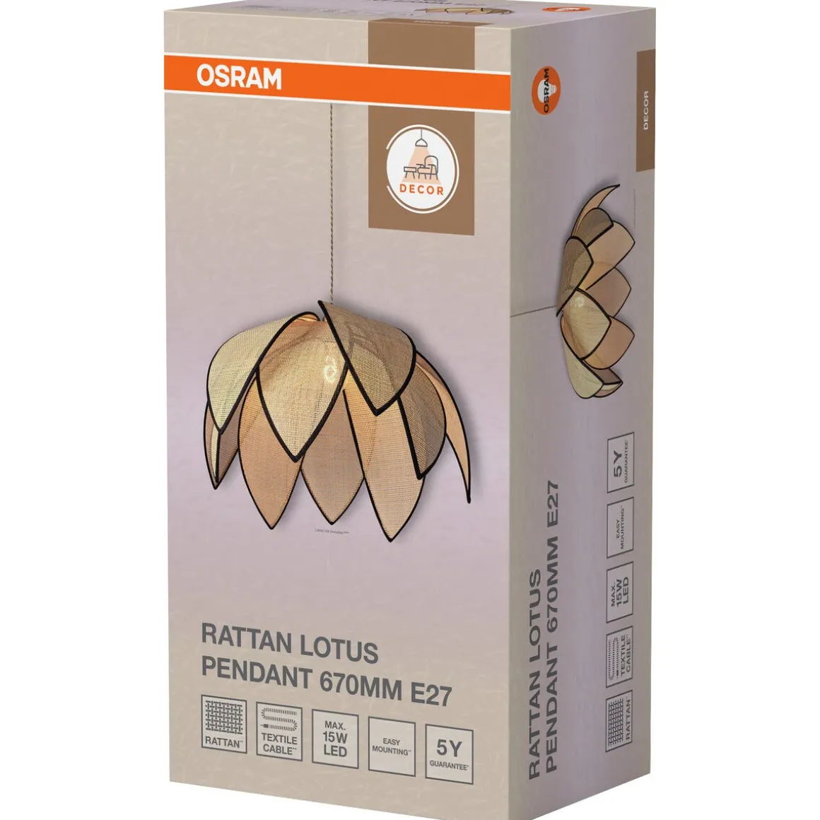 Osram Lotus taklampa rotting brun 67 cm