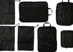 Packkuber och skopåsar reseförvaring, svarta, 7-pack