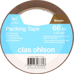 Packtejp tystavrullad brun 50 mm x 66 m