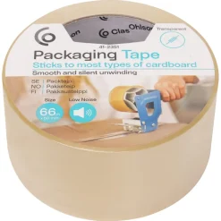 Packtejp tystavrullad transparent 50 mm x 66 m