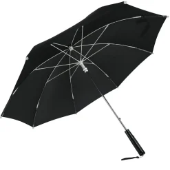 Paraply med LED-ljus, svart, 103 cm diameter