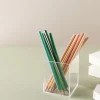 Pennställ för skrivbord, transparent plast