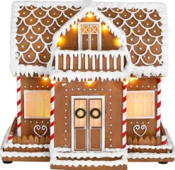 Pepparkakshus med LED-belysning